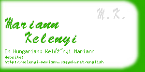 mariann kelenyi business card